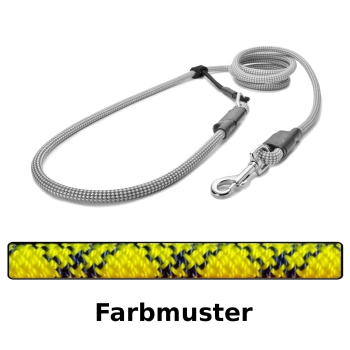 EASYLONG Hundeleine - M - 2m - gelb mit blauen Kreuzen